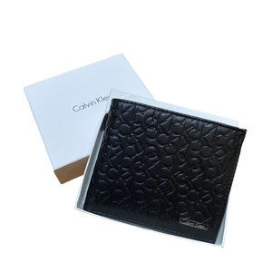 NEW* Calvin Klein Black Leather Wallet 74285BLK